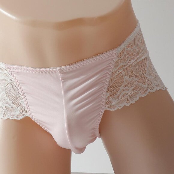 Sissy Pink Cotton Panties for Men, Crossdresser Panty with Bow, Set of 2 - Picture 5 of 12